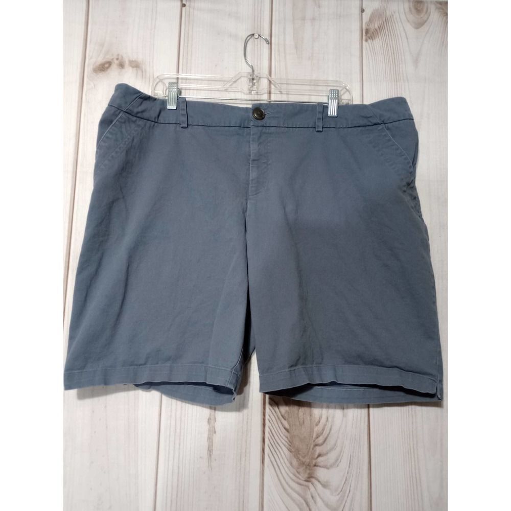 Ava & Viv Womens Plus Size 20W Blue Gray Chino Shorts Stretch Cotton Twill 8.5in